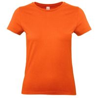 Basic dames t-shirt oranje met ronde hals 2XL (44)  - - thumbnail