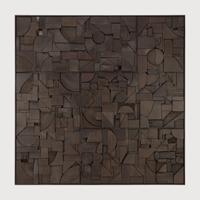 Ethnicraft Wandpaneel 'Bricks' Teakhout, 100 x 100cm, kleur Donkerbruin