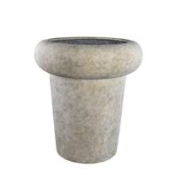 PTMD Megga Brown big brushed cement pot thick border ro