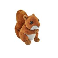 Wild Republic eekhoorn knuffel - bruin/rood - Pluche - 13 cm - knaagdieren - knuffeldieren