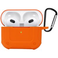 Basey Hoes Voor AirPods 3 Hoesje Shock Case Met Karabijnhaak - AirPods 3 Case Shock Hoes Cover - Oranje - thumbnail