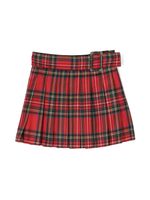 Dolce & Gabbana Kids jupe en laine vierge à motif tartan - Rouge