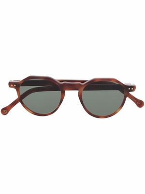 Lesca lunettes de soleil Icon à monture ronde - Marron