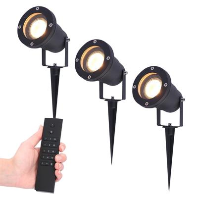 Set van 3 LED Prikspot zwart Sydney - aluminium - 4 Watt 345 lumen - 2700K warm wit - IP65 Waterdicht - Incl. dimmer met afstandsbediening