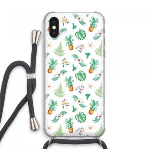 Ananas bladeren: iPhone XS Max Transparant Hoesje met koord