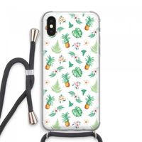 Ananas bladeren: iPhone XS Max Transparant Hoesje met koord