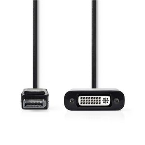 DisplayPort - DVI-Kabel | DisplayPort Male - DVI-D 24+1-Pins Female | 0,2 m | Zwart [CCGB37250BK02]
