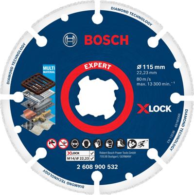 Bosch Accessoires Expert Diamond Metal Wheel X-LOCK doorslijpschijf 115 x 22,23 mm - 1 stuk(s) - 2608900532