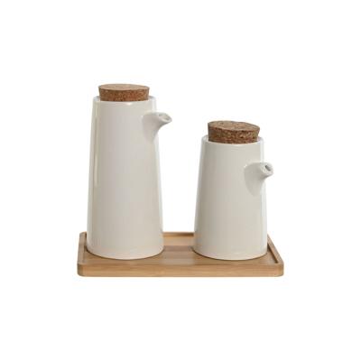 Olie en azijnset Home ESPRIT Wit Bamboe Keramiek 20,6 x 12 x 18 cm