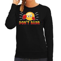 Funny emoticon sweater Dont Badr zwart dames