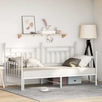 Bedframe voor een daybed met hoofdeinde Wit 100 x 190 cm Staal