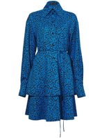 Proenza Schouler robe-chemise à imprimé léopard - Bleu