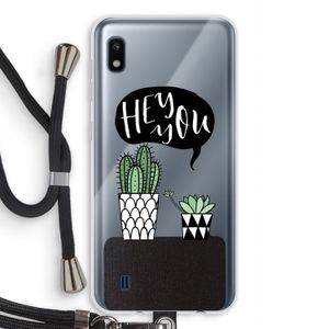 Hey you cactus: Samsung Galaxy A10 Transparant Hoesje met koord