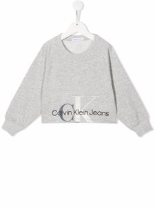 Calvin Klein Kids sweat crop à logo imprimé - Gris