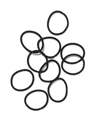 HEMA Haarelastiekjes Zwart- 10 Stuks (zwart)