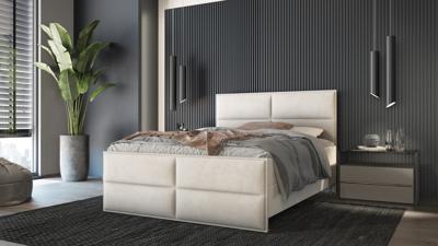 2dekans Opberg Boxspring Alba 140 x 200 Velvet Beige (Licht beschadigd)