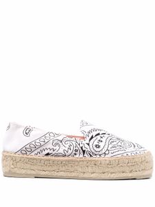 Manebi espadrilles à motif cachemire - Blanc