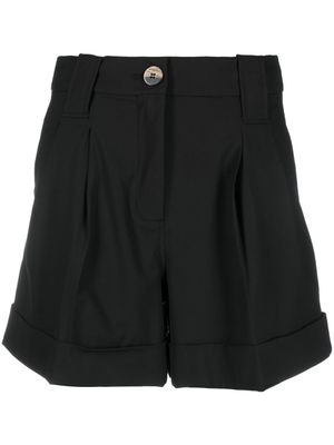 GANNI short Drapey à taille haute - Noir