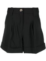 GANNI short Drapey à taille haute - Noir