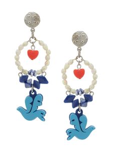 Amir Slama boucles d'oreilles Dove of Peace - Bleu