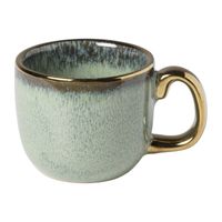 Espressomokje met gouden rand - groen - 80 ml Espressomokje met gouden rand - groen - 80 ml