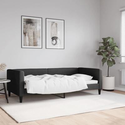 Slaapbank 90x190 cm stof zwart