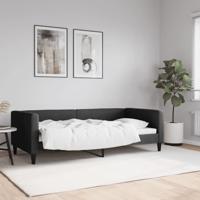 Slaapbank 90x190 cm stof zwart