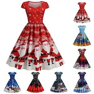 Fancy Kerst Jurk Dames Jaren '50 Kerstmis Maskerade kerstavond Volwassenen Feest Kerstmis Oudejaarsavond Polyesteri Kleding Lightinthebox