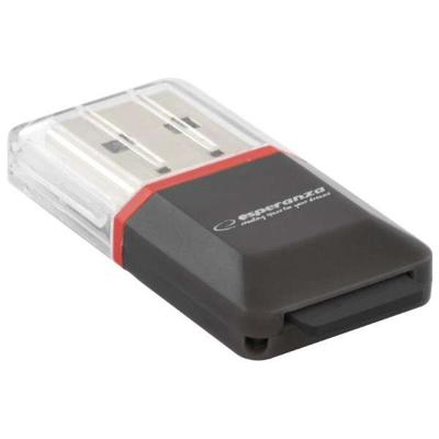 Esperanza EA134K geheugenkaartlezer Zwart, Zilver, Transparant USB 2.0