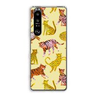 Cute Tigers and Leopards: Sony Xperia 1 III Transparant Hoesje