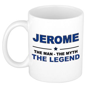 Naam cadeau mok/ beker Jerome The man, The myth the legend 300 ml - Naam mokken