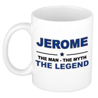 Naam cadeau mok/ beker Jerome The man, The myth the legend 300 ml - Naam mokken