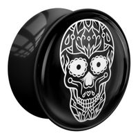Double Flared Plug met Magic Skull Design Acryl Tunnels & Plugs - thumbnail