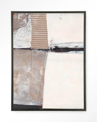 Urban Cotton Wandkleed 'Abstract 5' 80 x 110cm in Floating Frame - black