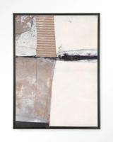 Urban Cotton Wandkleed 'Abstract 5' 80 x 110cm in Floating Frame - black