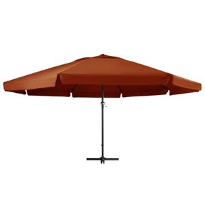 The Living Store Tuinparasol Terracotta - 600 x 385 cm - UV-bescherming - Aluminium paal - Inclusief kruisvoet -