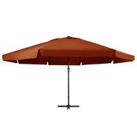 The Living Store Tuinparasol Terracotta - 600 x 385 cm - UV-bescherming - Aluminium paal - Inclusief kruisvoet -