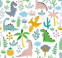 Scandinavisch Jurassic patroon dino behang