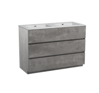 Storke Edge staand badmeubel 120 x 52 cm beton donkergrijs met Diva dubbele wastafel in glanzend composiet marmer - thumbnail