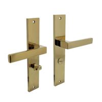 Intersteel Deurkruk Hera op schild met toilet-/badkamersluiting 63/8 mm - PVD messing