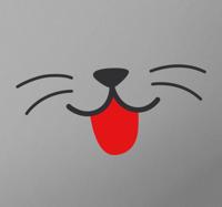 Kat mond en neus Muursticker