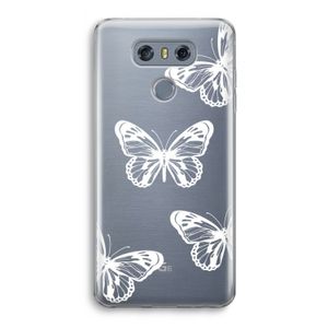 White butterfly: LG G6 Transparant Hoesje