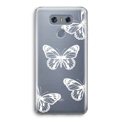 White butterfly: LG G6 Transparant Hoesje