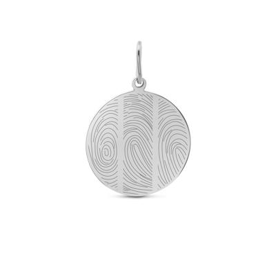 Gepersonaliseerde vingerafdrukken bedel - Stainless steel - Zilver - 15 mm - 3 vingerafdrukken