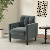 Mid-Century Moderne Fluwelen TV-Stoel Gestoffeerde Fauteuil met Getufte Rugleuning Enkele Zijstoel met Armleuningen