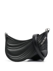 Mugler petit sac à bandoulière embossé Spiral Curve 01 - Noir