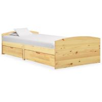 Bedframe met 2 lades massief grenenhout 90x200 cm
