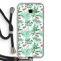 Flamingo bladeren: Samsung Galaxy J4 Plus Transparant Hoesje met koord