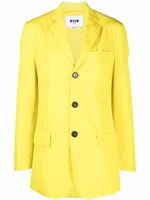 MSGM blazer à simple boutonnage - Jaune