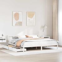 Bedframe zonder matras massief grenenhout wit 200x200 cm